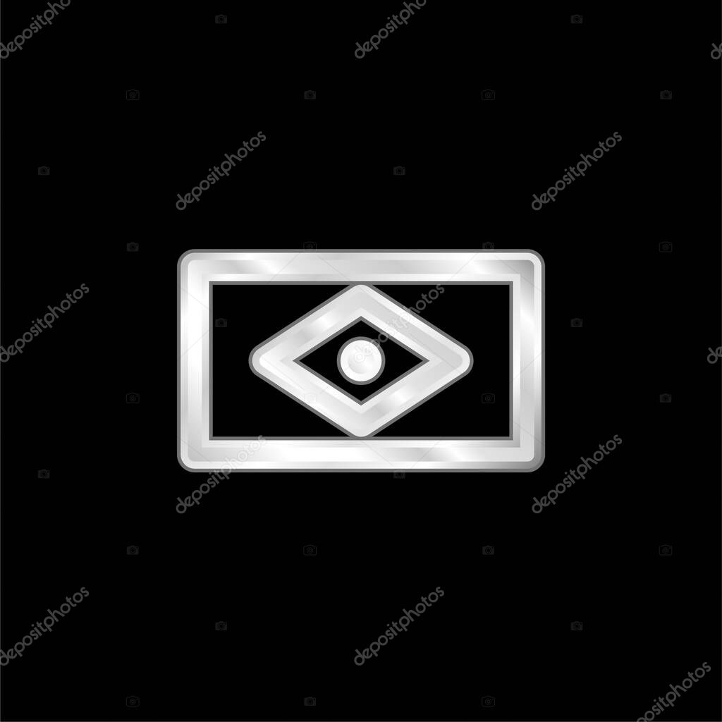 Brazil Flag silver plated metallic icon