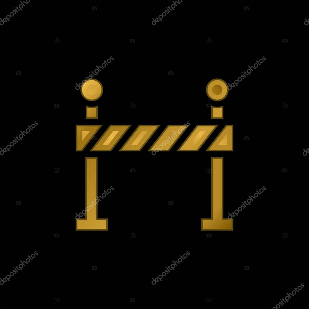 Barrier gold plated metalic icon or logo vector