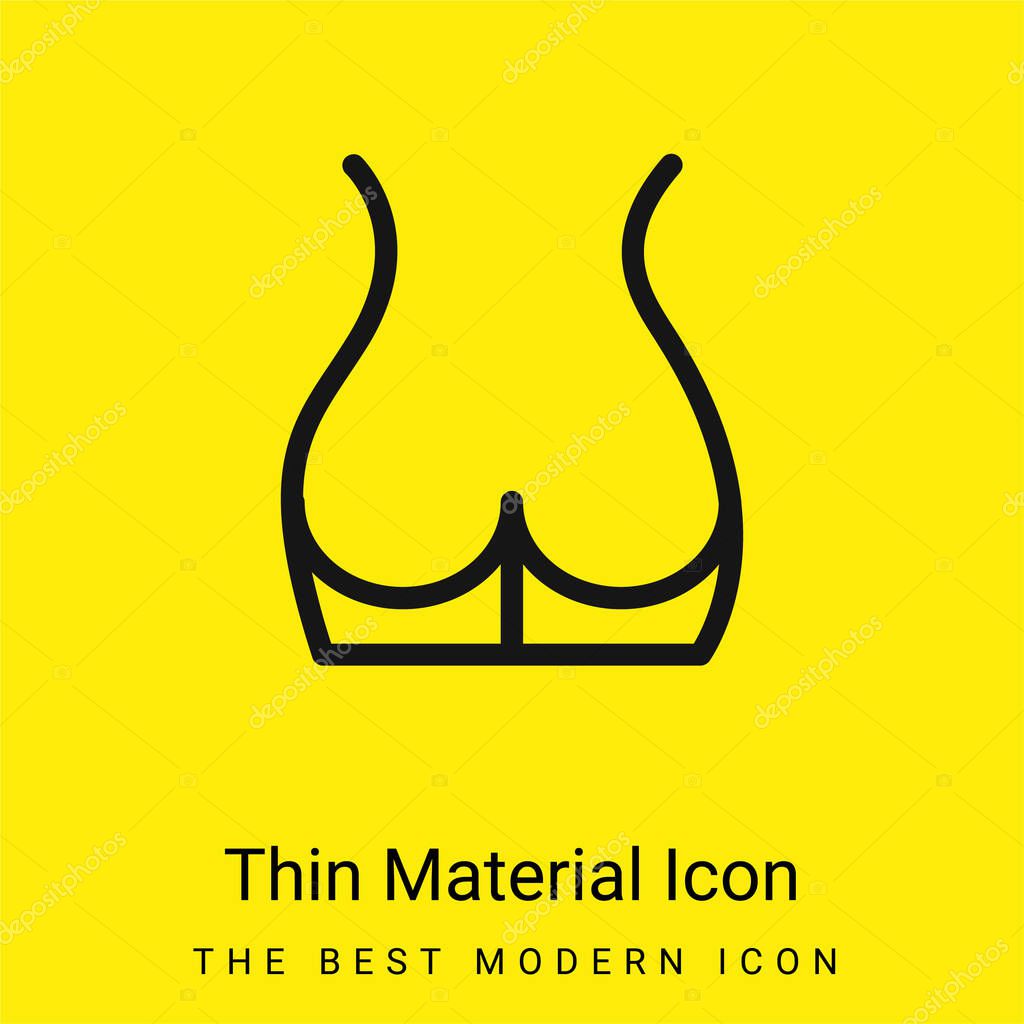 Back Part Of The Body Showing Butt Area minimal bright yellow material icon