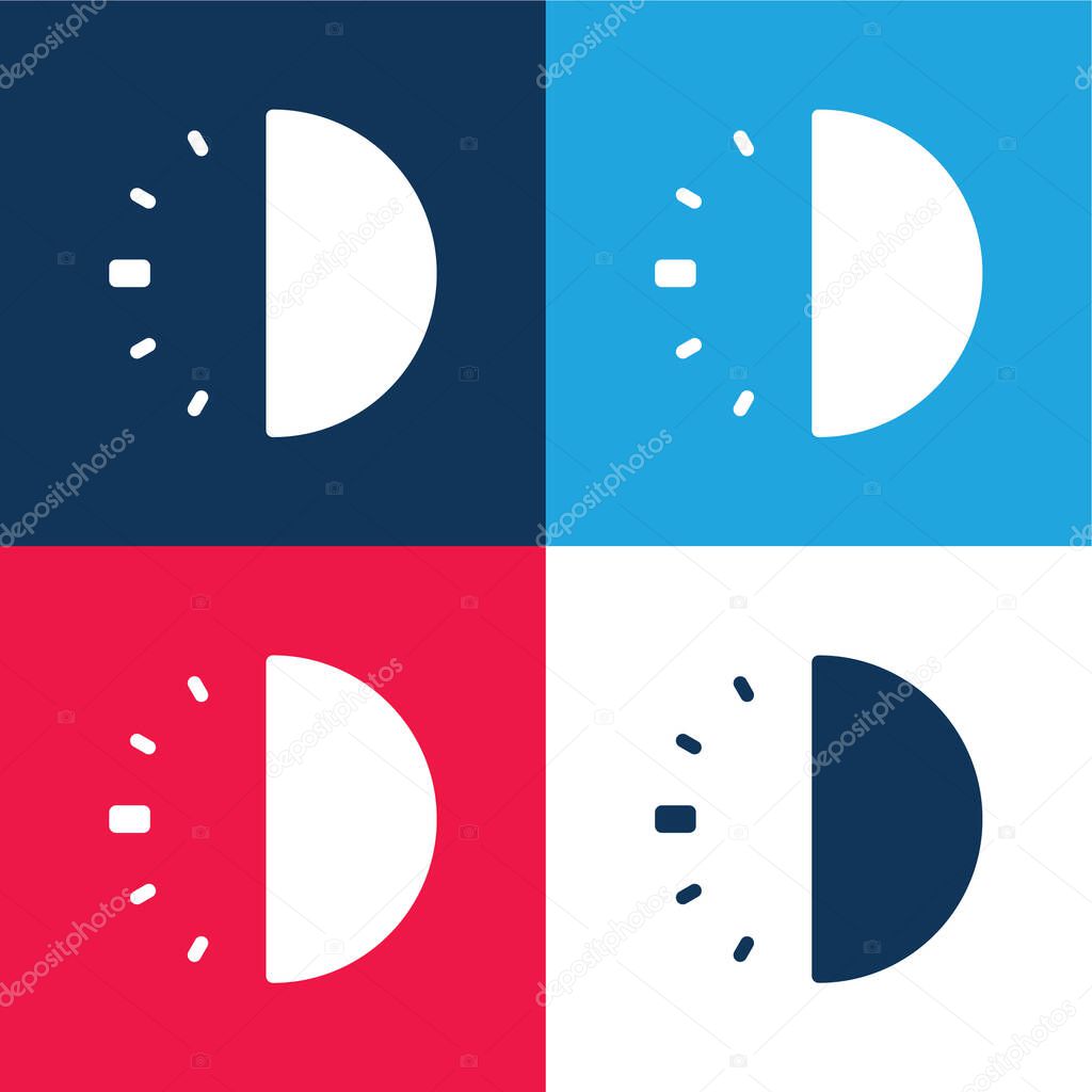 30 Minutes blue and red four color minimal icon set