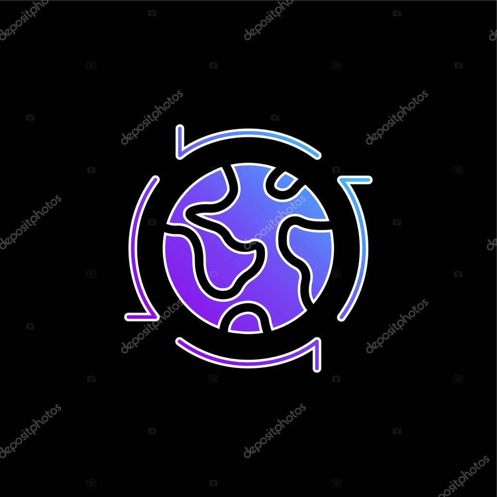 Around The World blue gradient vector icon
