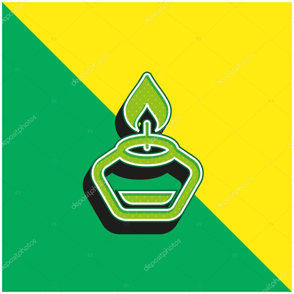 Aromatherapy Green and yellow modern 3d vector icon logo