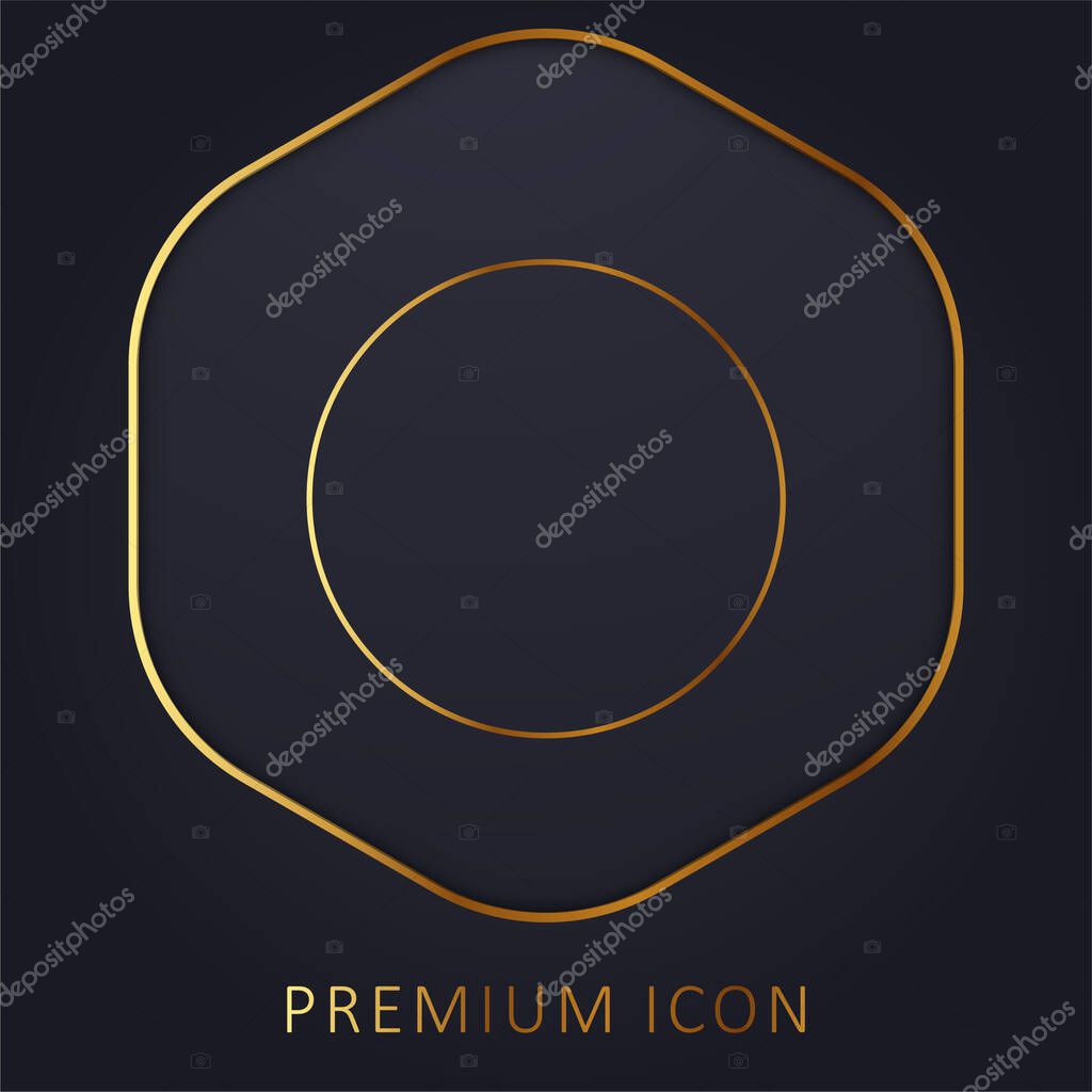 Black Circle golden line premium logo or icon