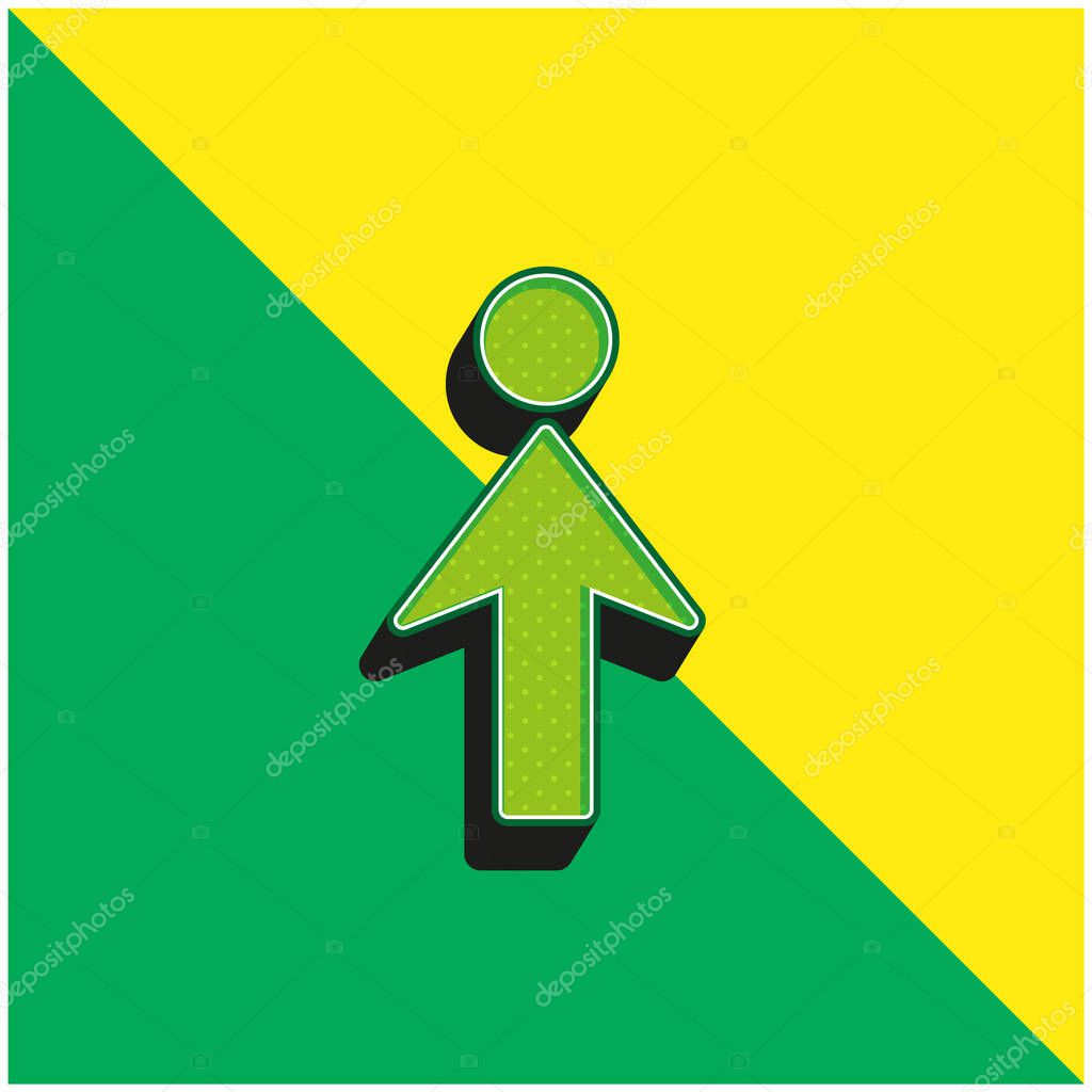 Arrow To Green and yellow modern 3d vector icon logo