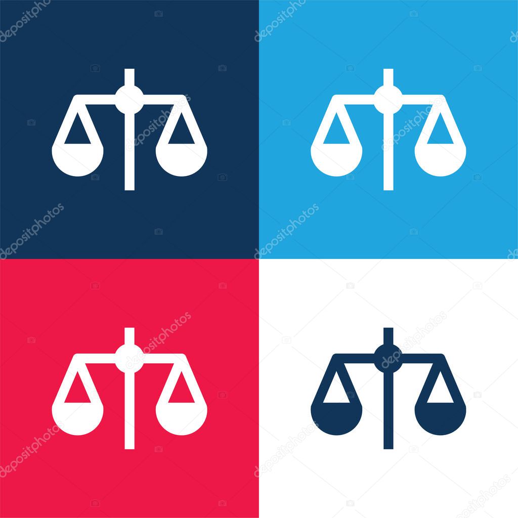 Balance blue and red four color minimal icon set