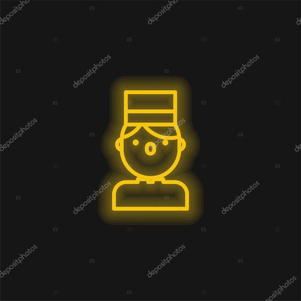 Bellboy yellow glowing neon icon