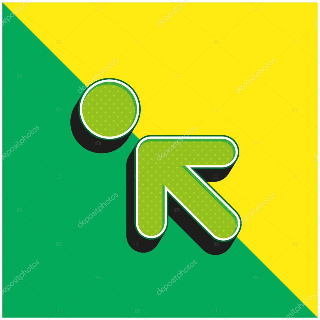 Arrow Pointing To Upper Left To A Circle Green and yellow modern 3d vector icon logo