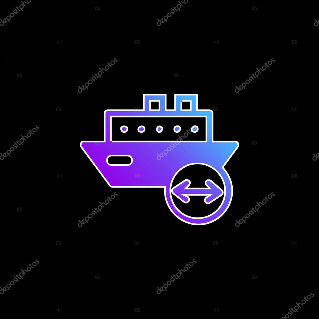 Boat Length blue gradient vector icon