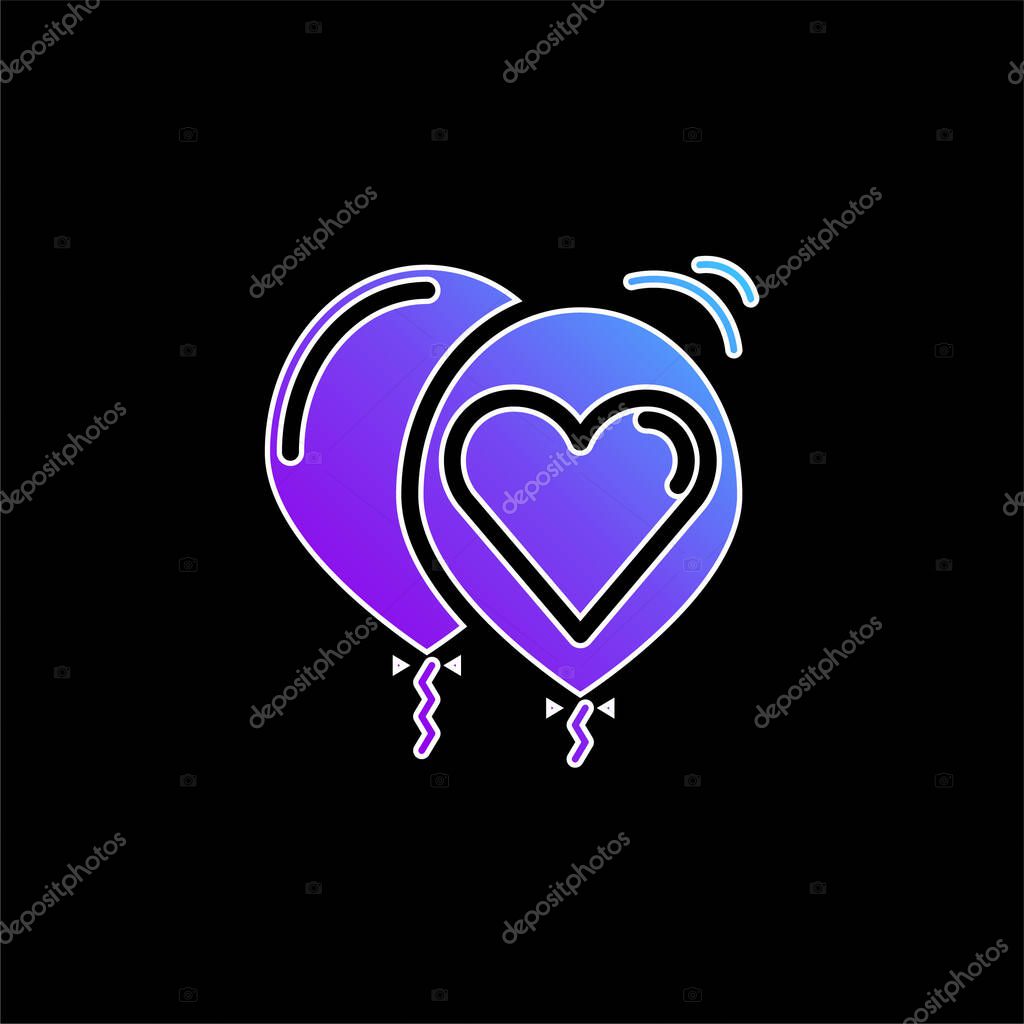 Ballons blue gradient vector icon
