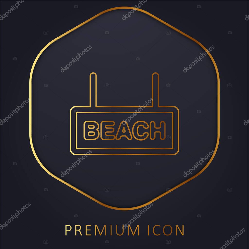 Beach Signal golden line premium logo or icon