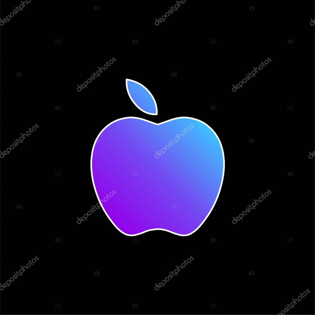Apple Black Fruit Shape blue gradient vector icon