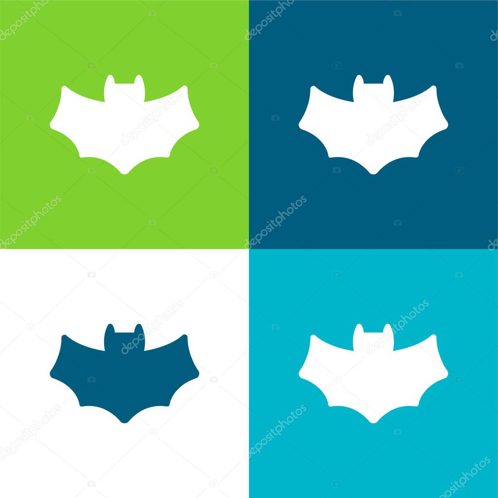 Bat Flat four color minimal icon set