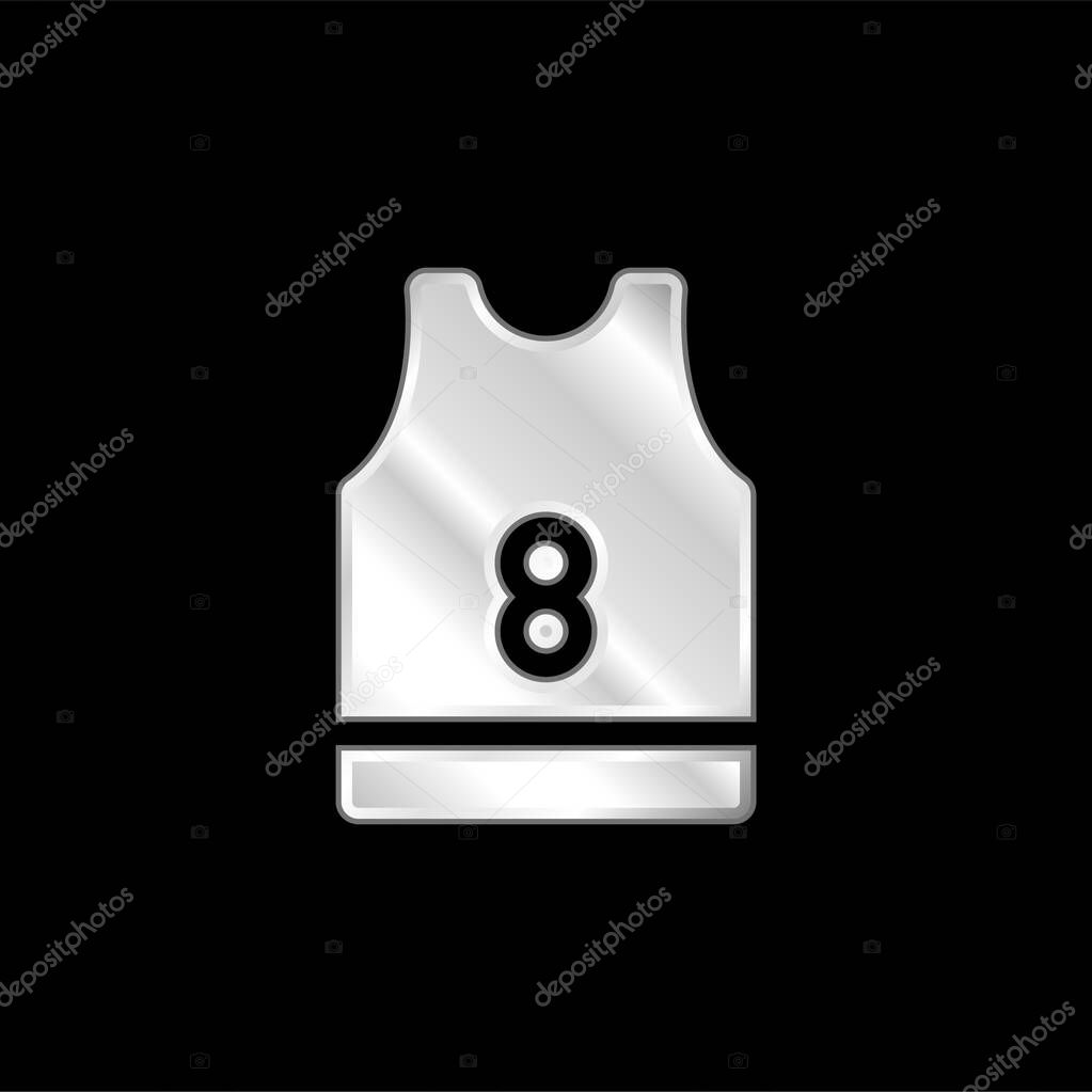 Basketball Jersey silver plated metallic icon
