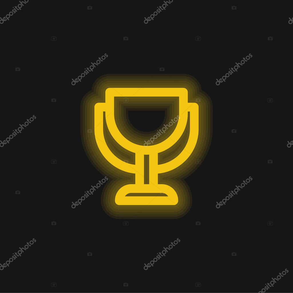 Award yellow glowing neon icon