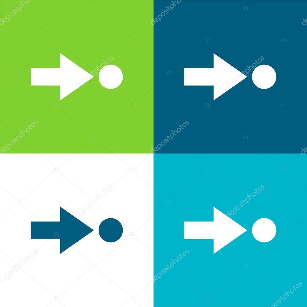 Arrow Pointing A Circle Flat four color minimal icon set