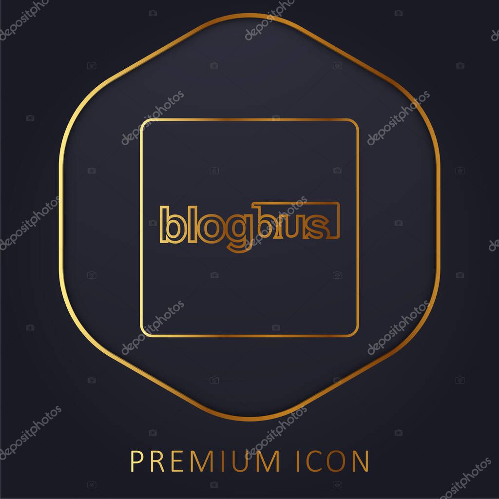 Blogbus Logo golden line premium logo or icon