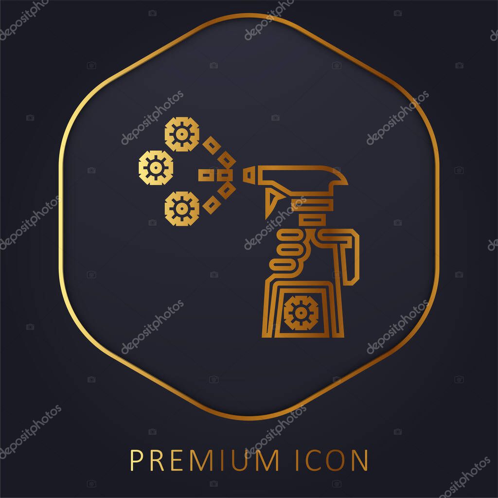 Antibacterial golden line premium logo or icon