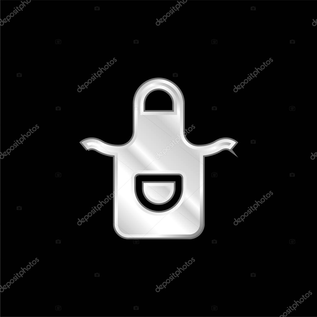 Apron silver plated metallic icon