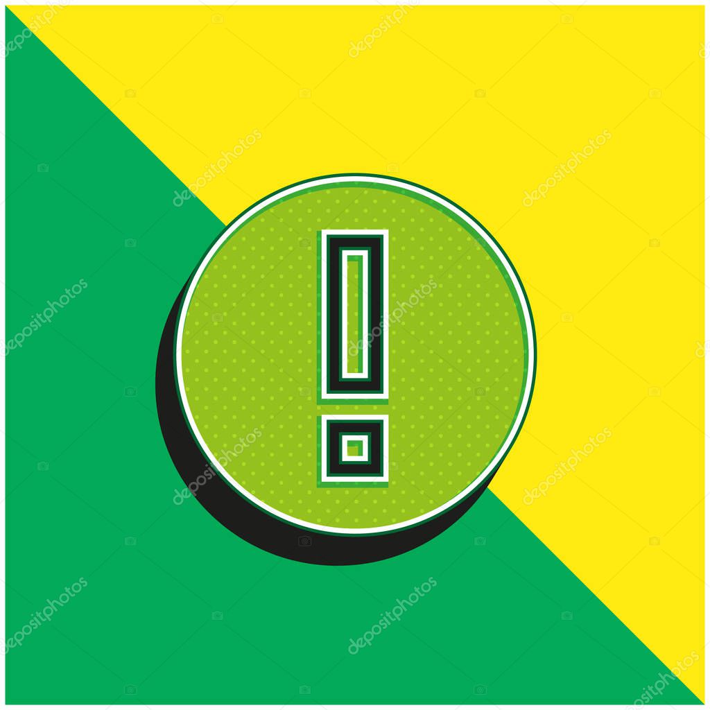 Attention Green and yellow modern 3d vector icon logo