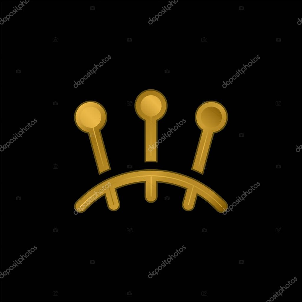 Acupuncture gold plated metalic icon or logo vector