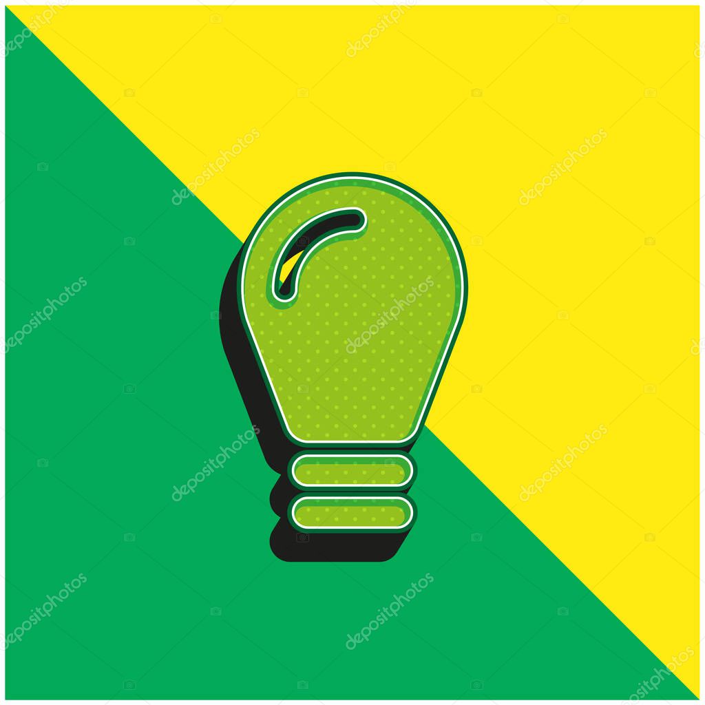 Black Lightbulb Green and yellow modern 3d vector icon logo