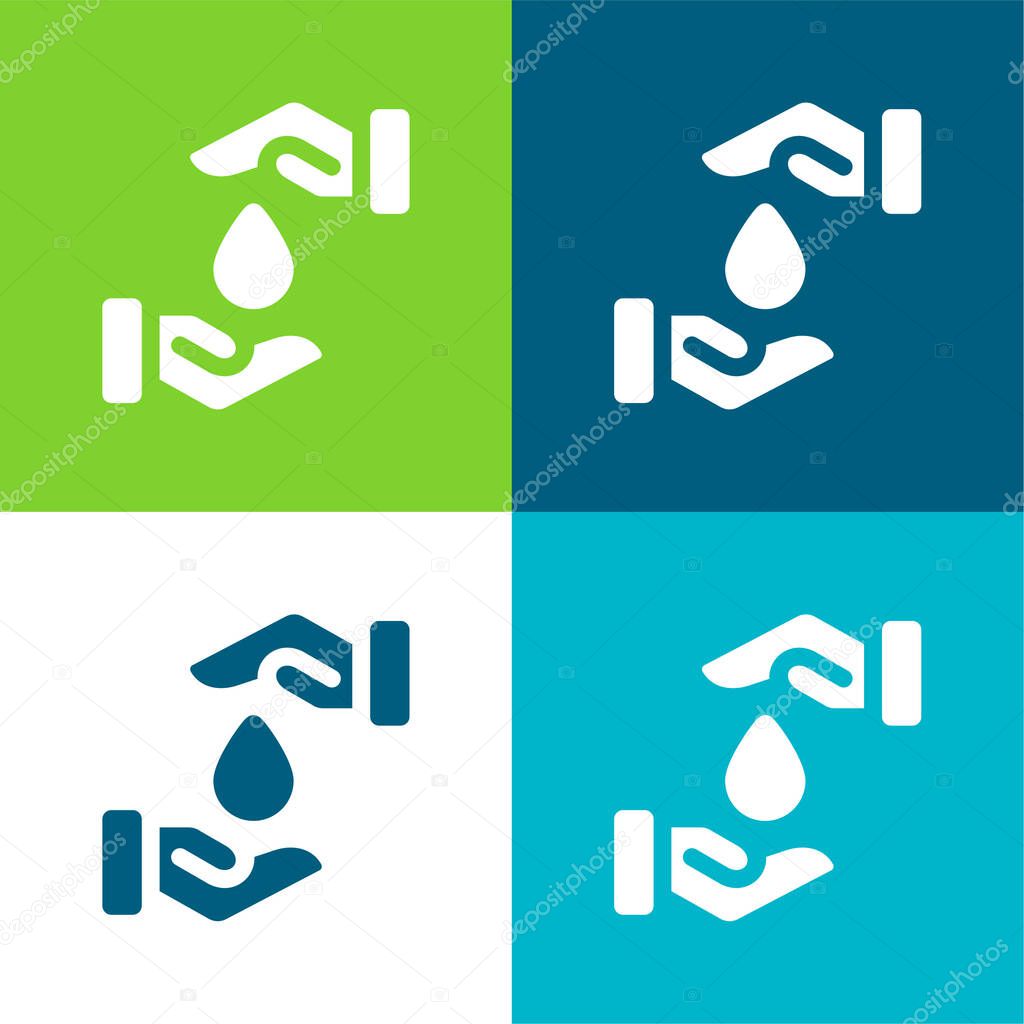 Blood Drop Flat four color minimal icon set