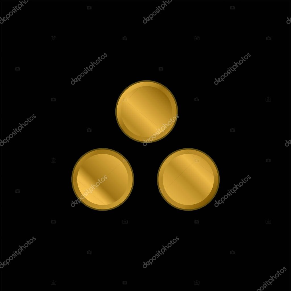 Ammunition gold plated metalic icon or logo vector