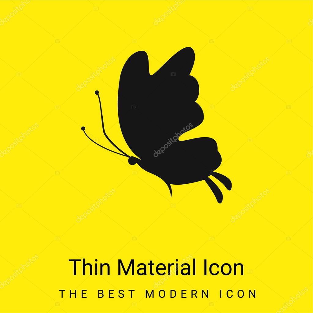 Beautiful Butterfly Silhouette minimal bright yellow material icon