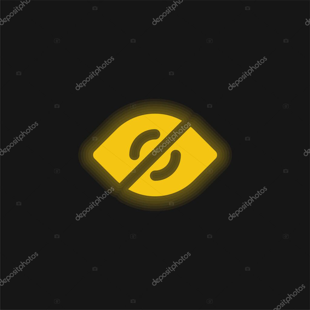 Blind yellow glowing neon icon