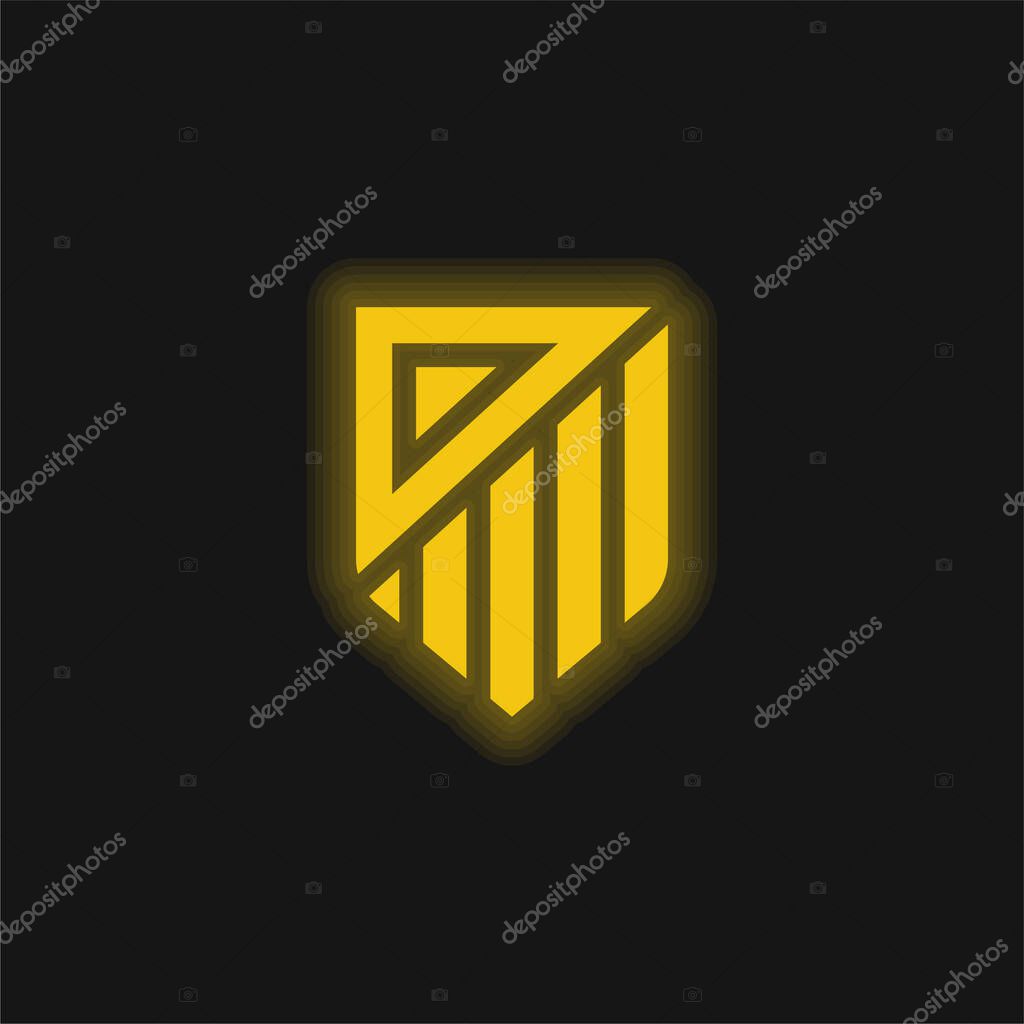 Atletico De Madrid yellow glowing neon icon