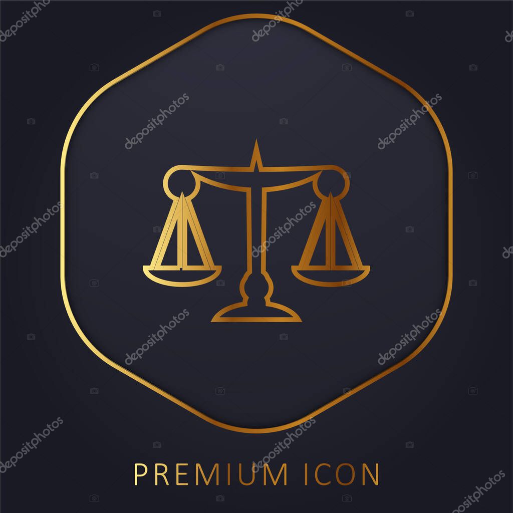 Balance golden line premium logo or icon
