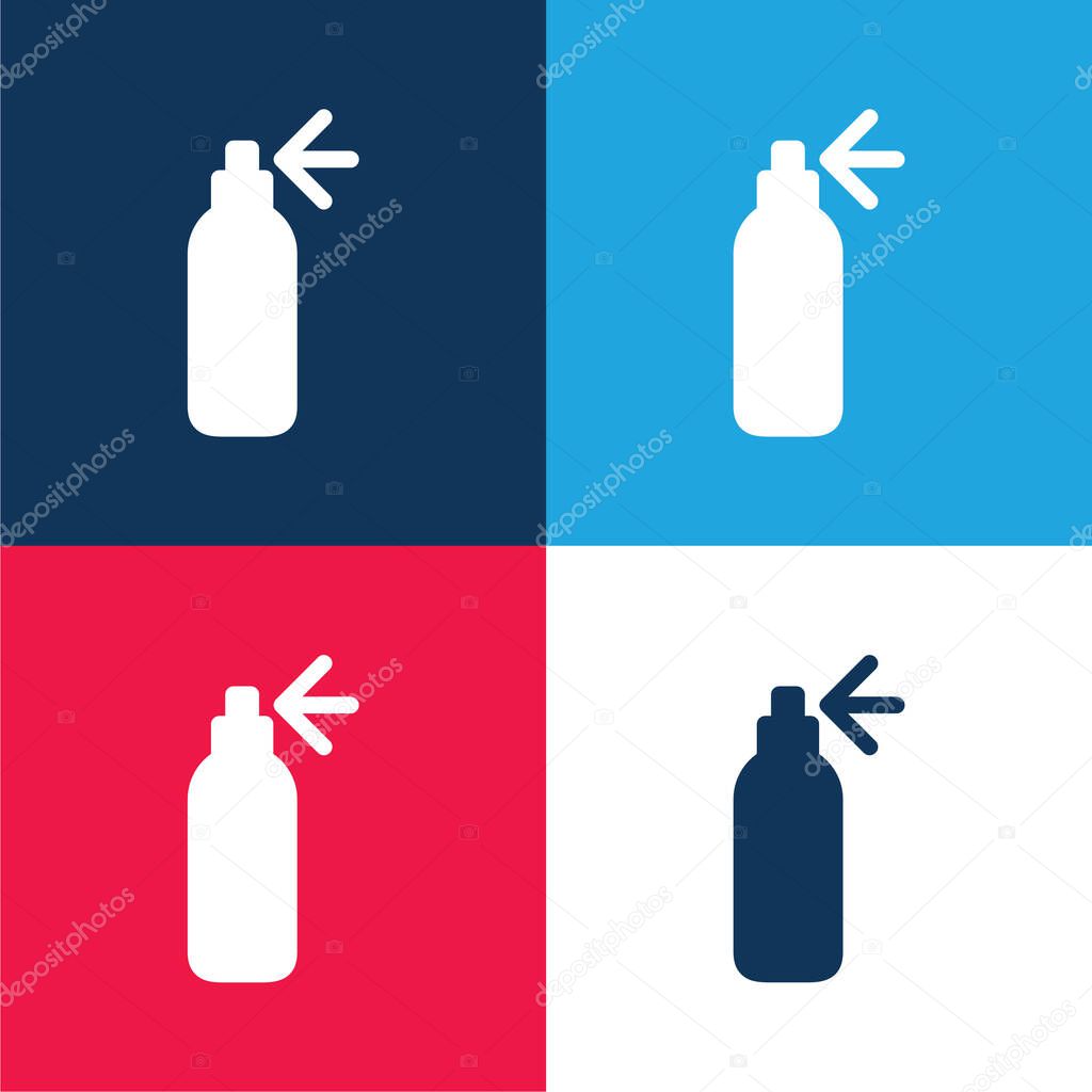 Beauty Perfume blue and red four color minimal icon set