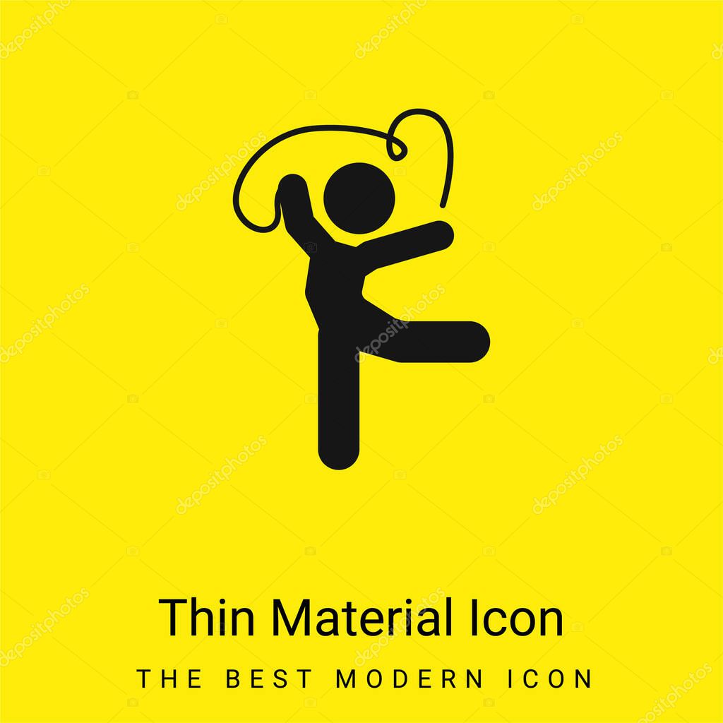 Artistic Gymnast Posture With Ribbon minimal bright yellow material icon