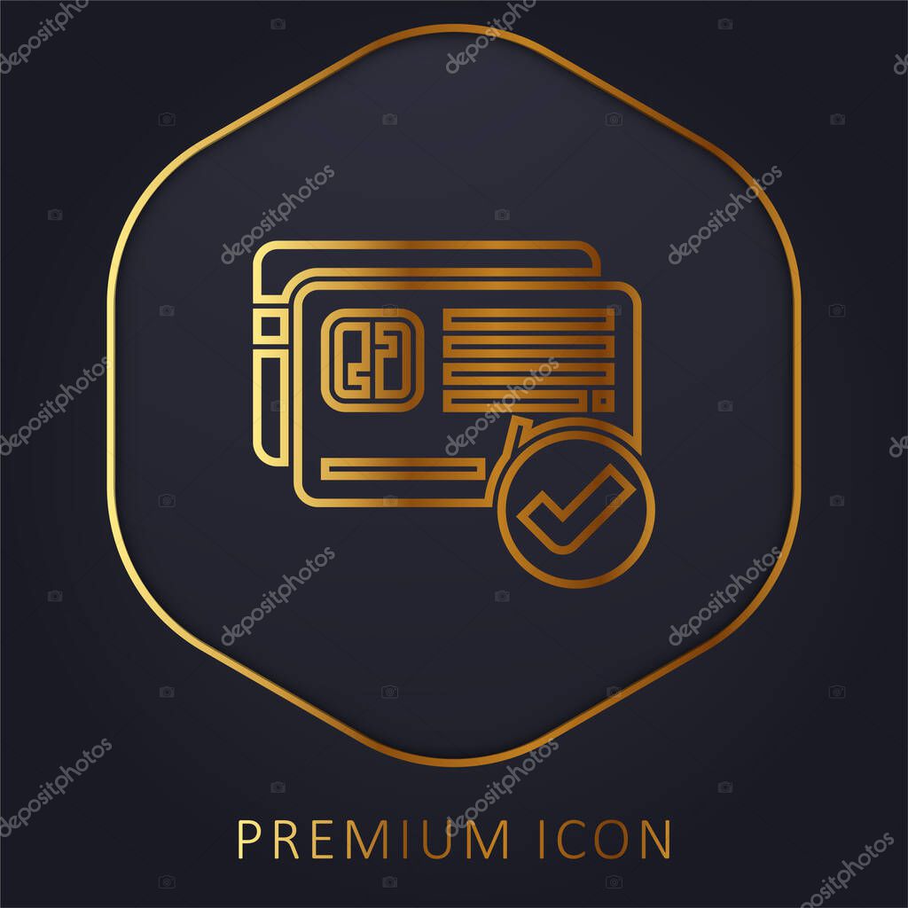Accept golden line premium logo or icon