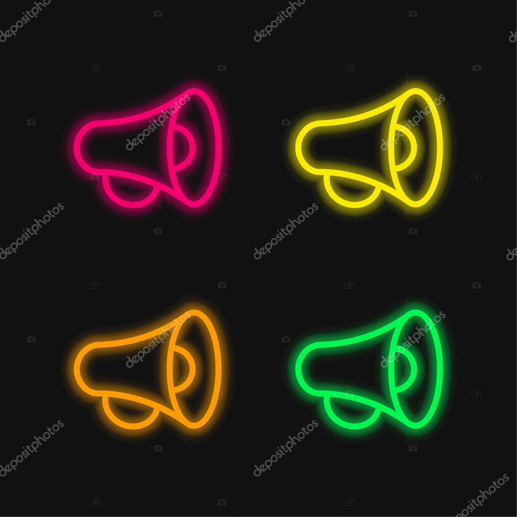 Announcement four color glowing neon vector icon
