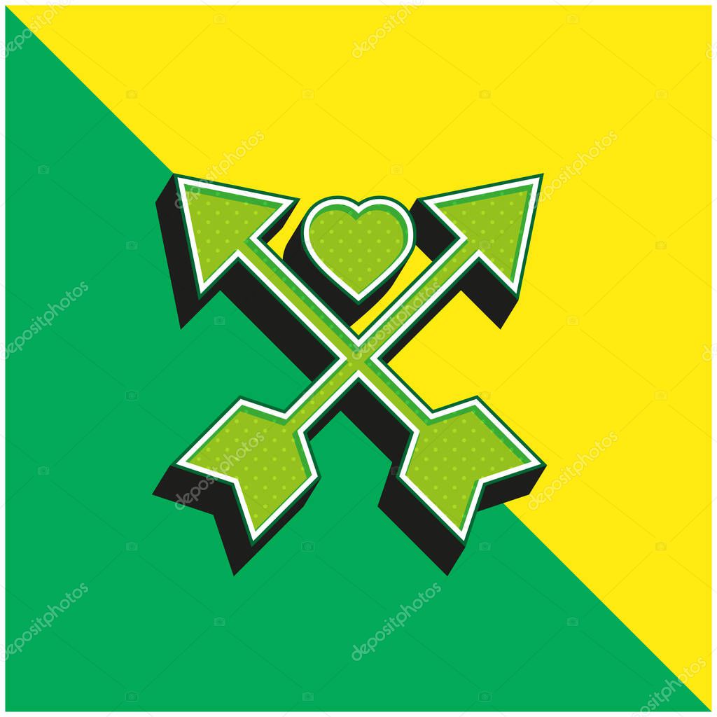 Arrows Green and yellow modern 3d vector icon logo