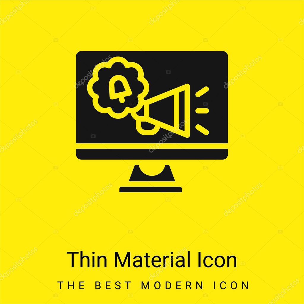 Advertising minimal bright yellow material icon