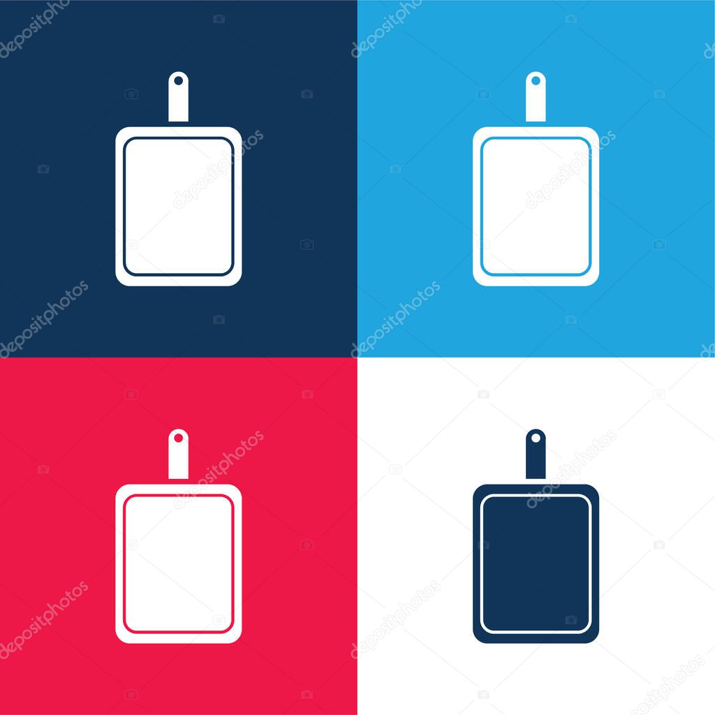 Board blue and red four color minimal icon set