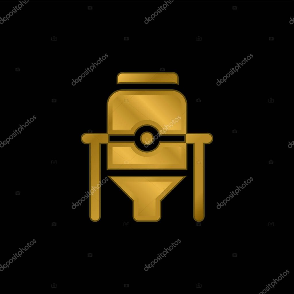 Brewery gold plated metalic icon or logo vector