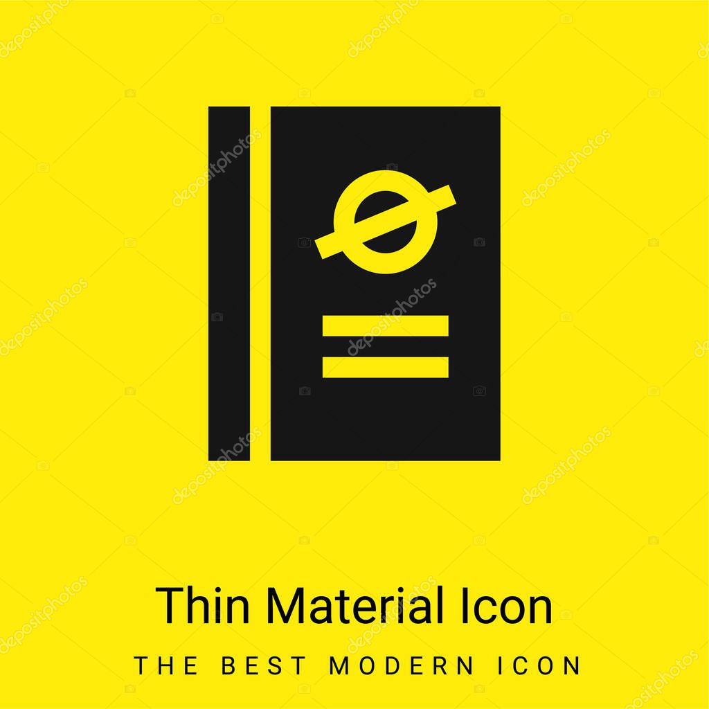 Book minimal bright yellow material icon