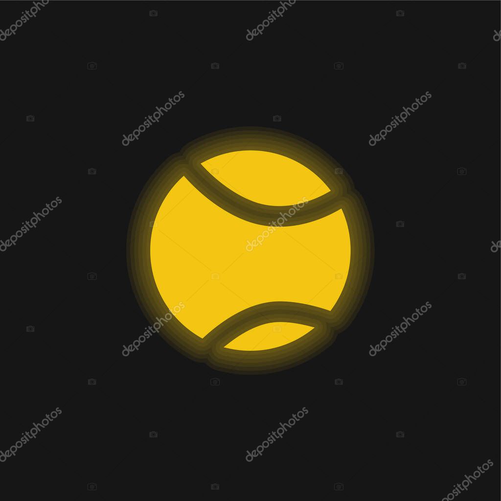 Ball yellow glowing neon icon