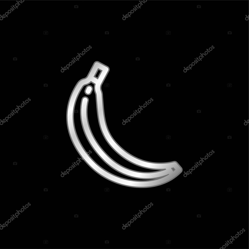 Banana silver plated metallic icon