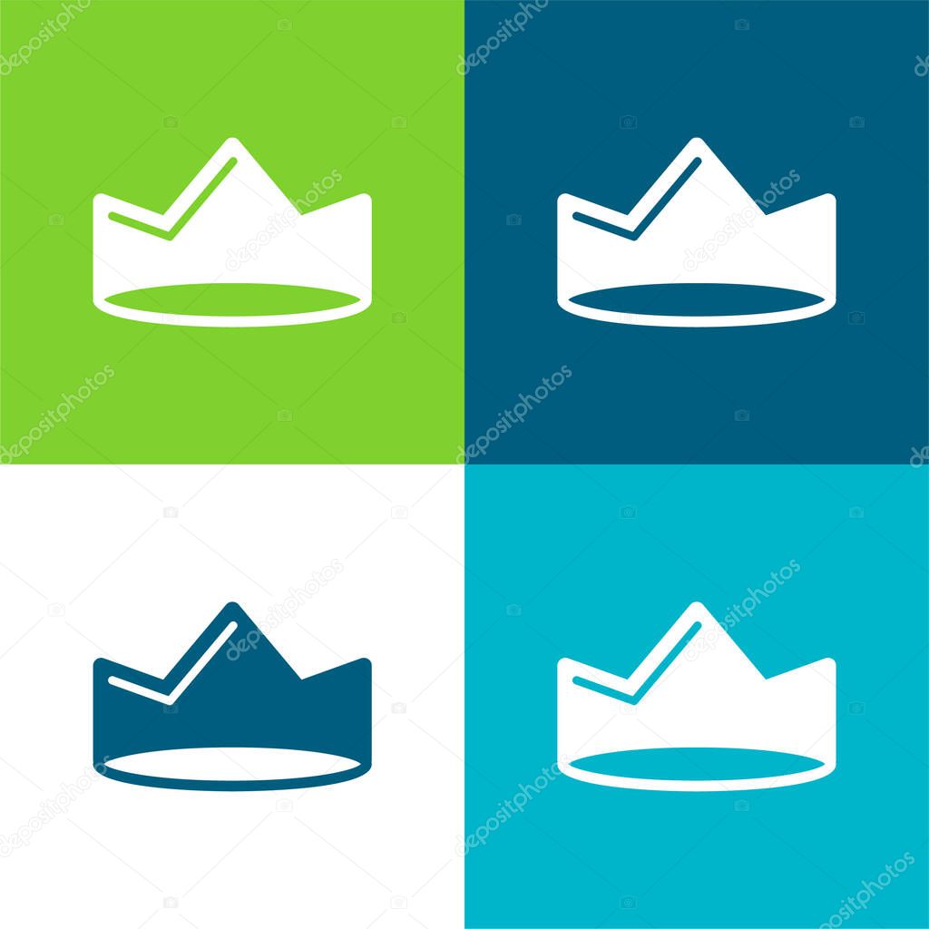 Crown Flat four color minimal icon set