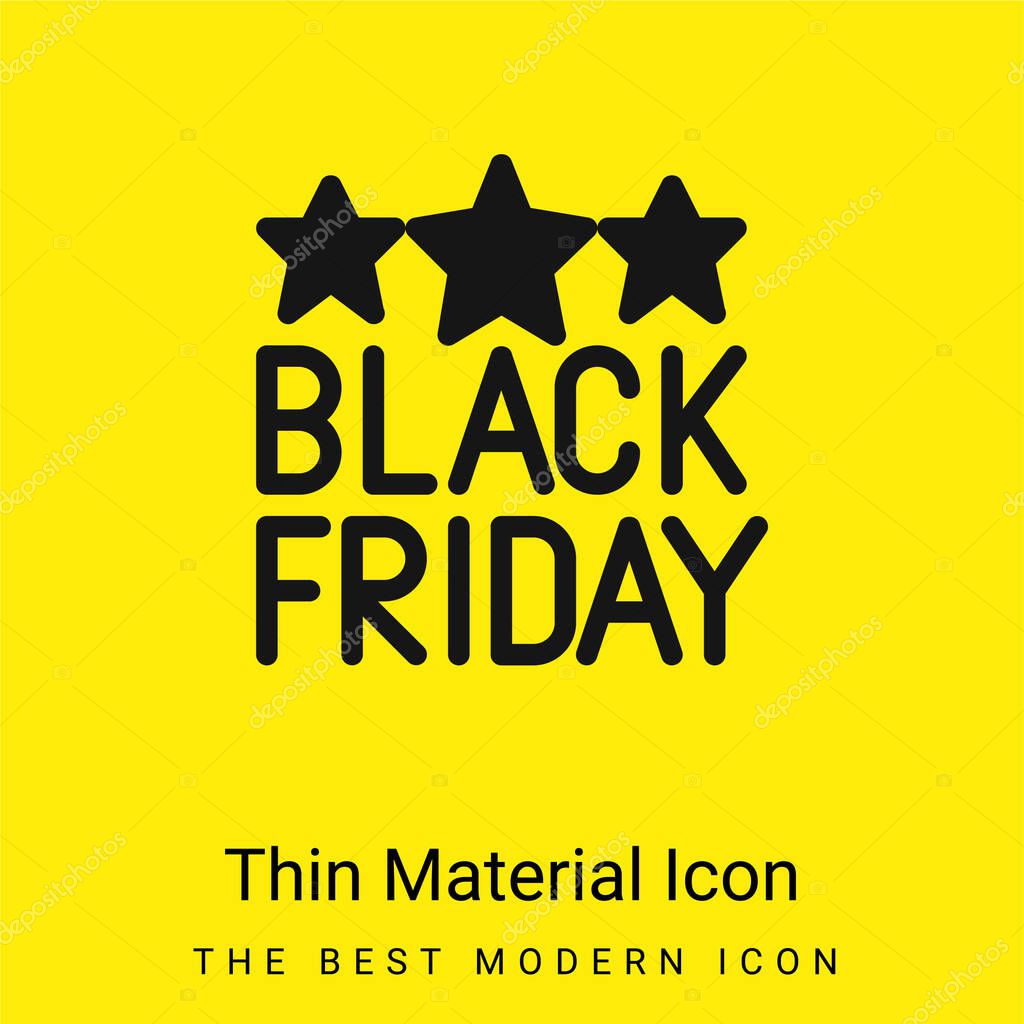 Black Friday minimal bright yellow material icon