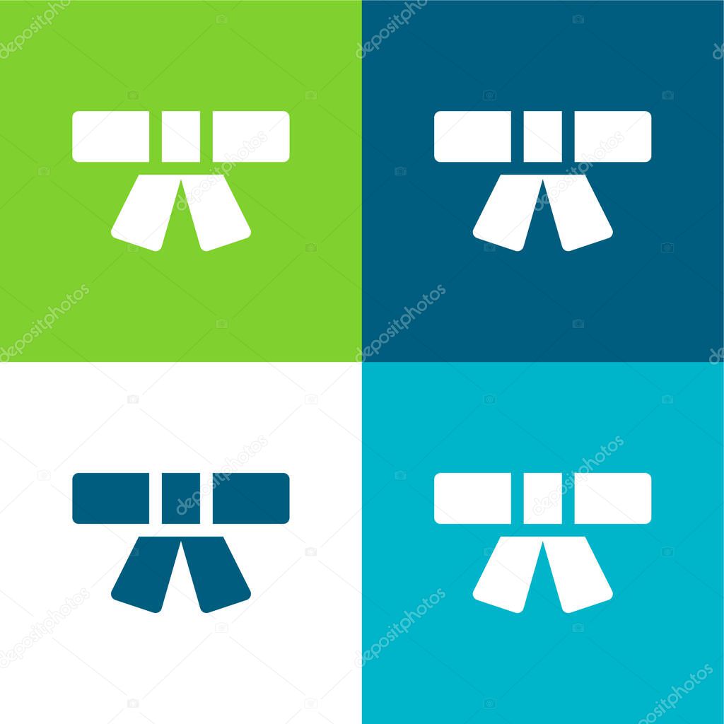 Belt Flat four color minimal icon set