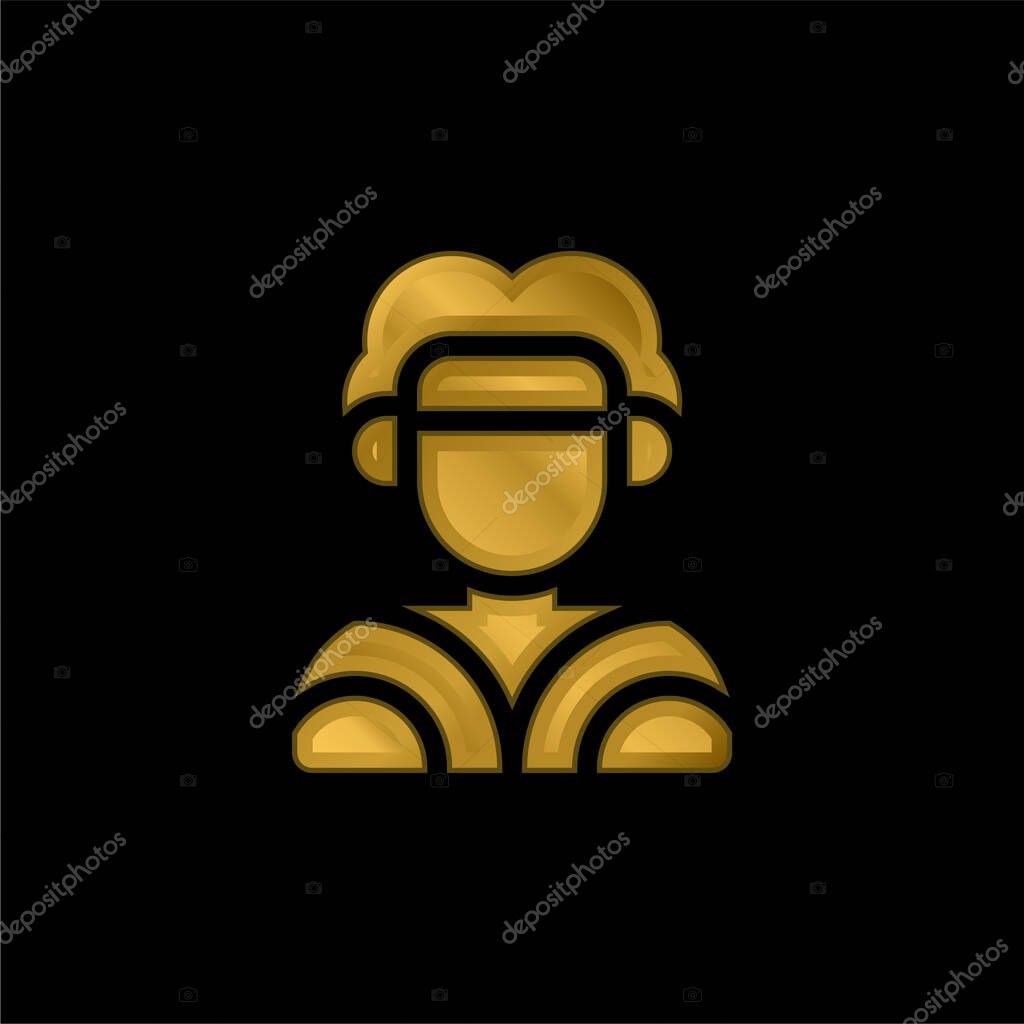 Aboriginal gold plated metalic icon or logo vector