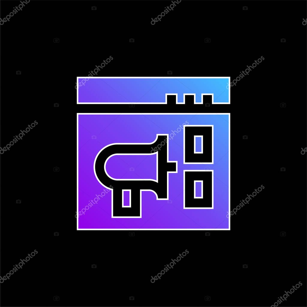 Advertising blue gradient vector icon