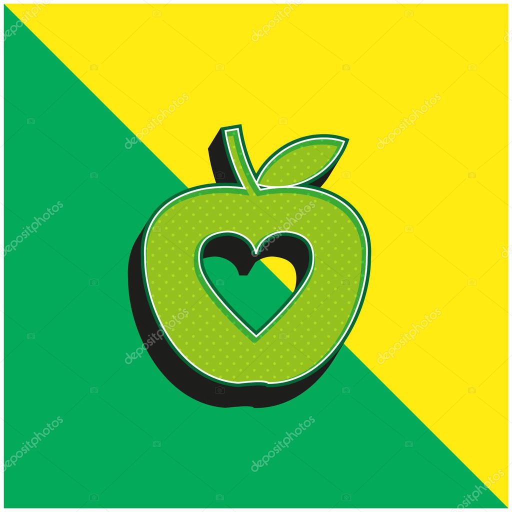 Apple Green and yellow modern 3d vector icon logo