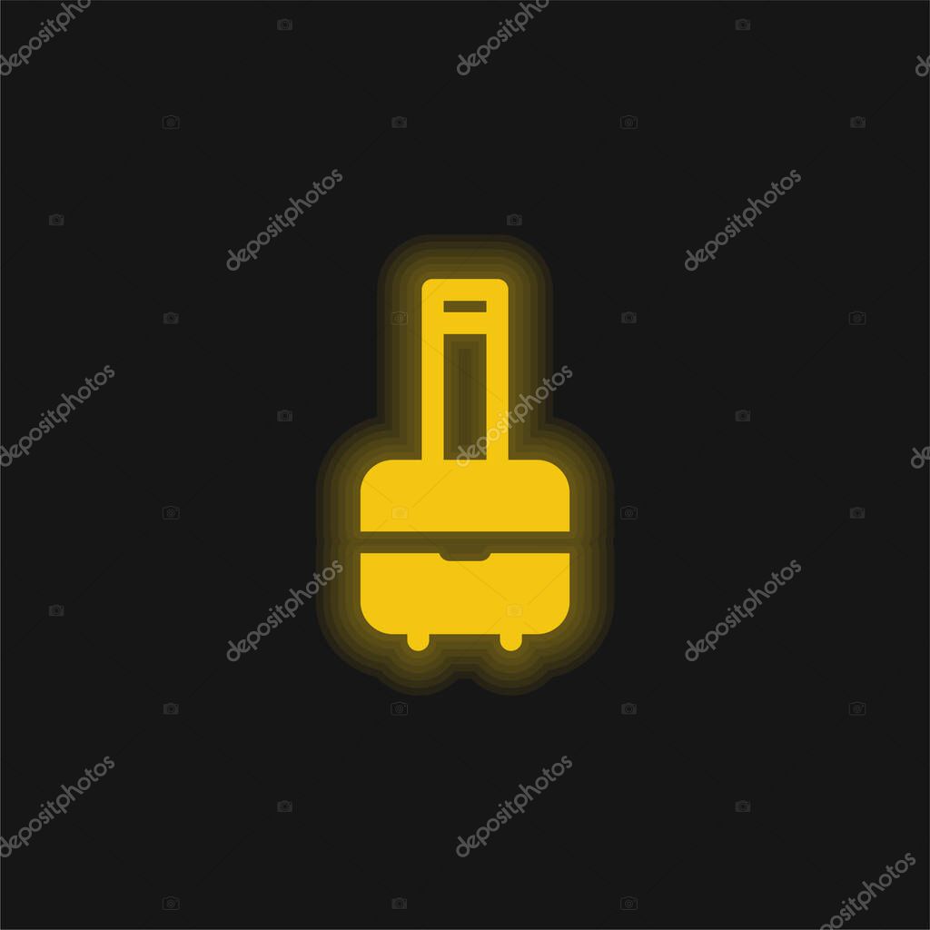 Bag yellow glowing neon icon