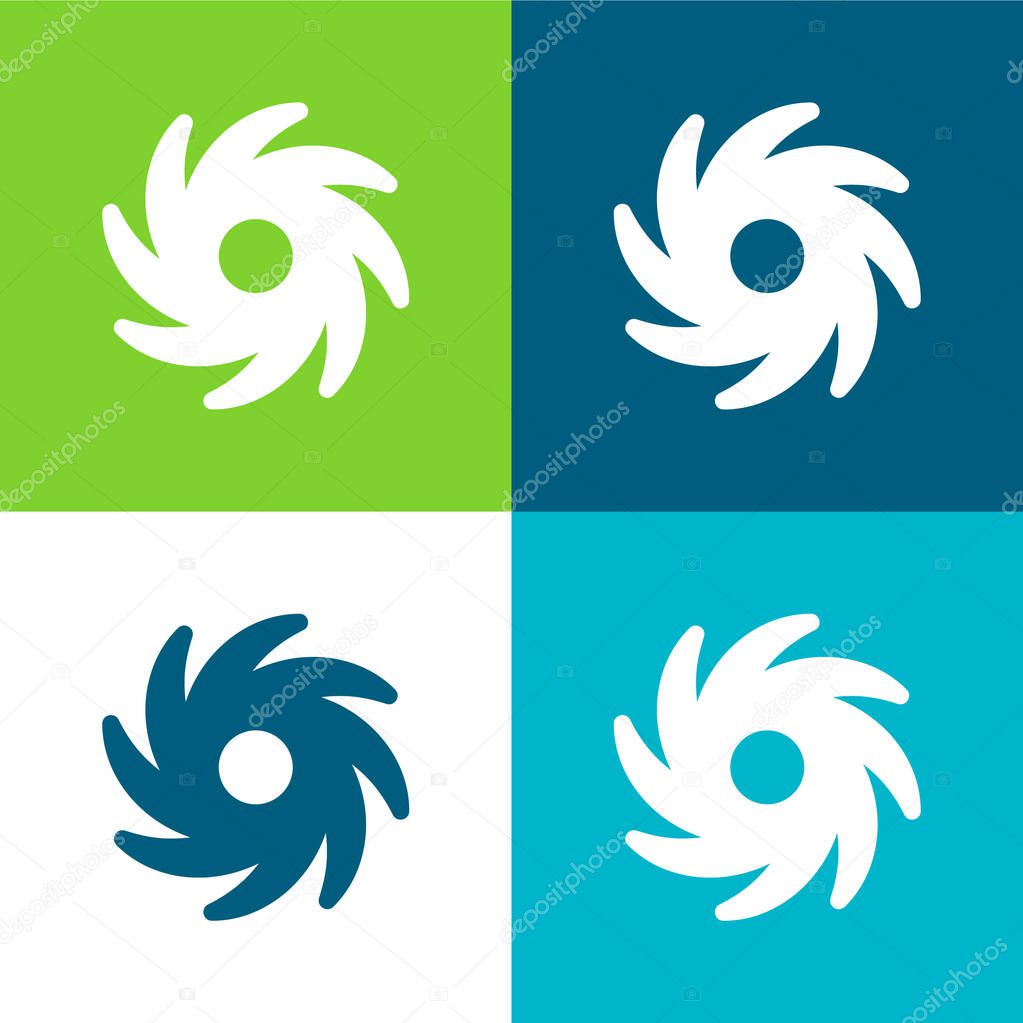 Black Hole Flat four color minimal icon set